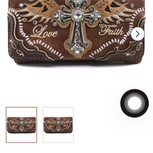 Embellished wallet - Brown and Gold